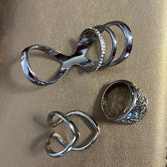 (3) EXPRESS Silver Rings Bundle of 3 - Picture 3 of 3